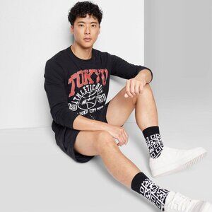 Men's Regular Fit Crewneck Long Sleeve T-Shirt -‎ Original Use™ Black XS